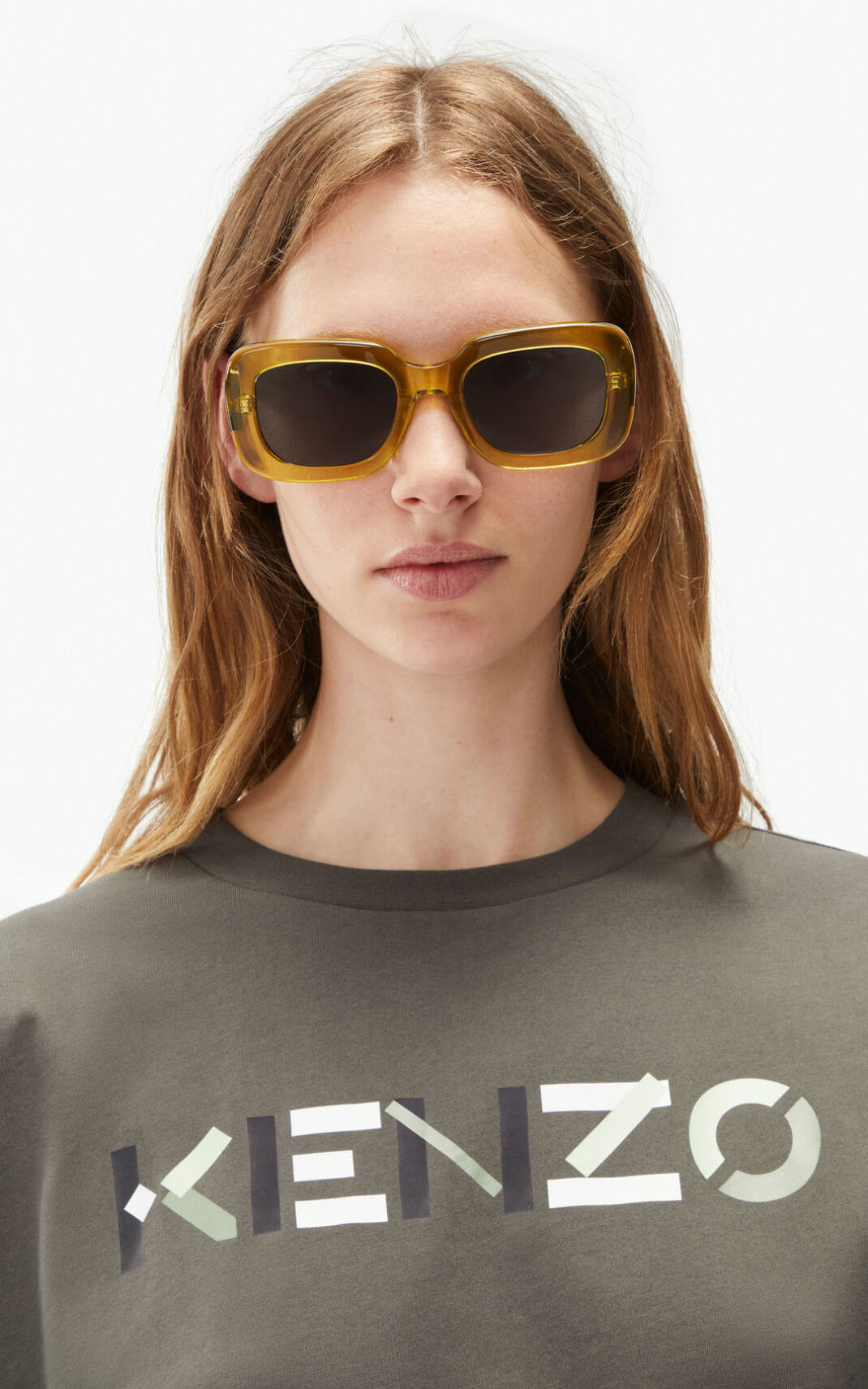 T Shirt Kenzo Femme Logo oversized Grise Grise YSZEC-5937